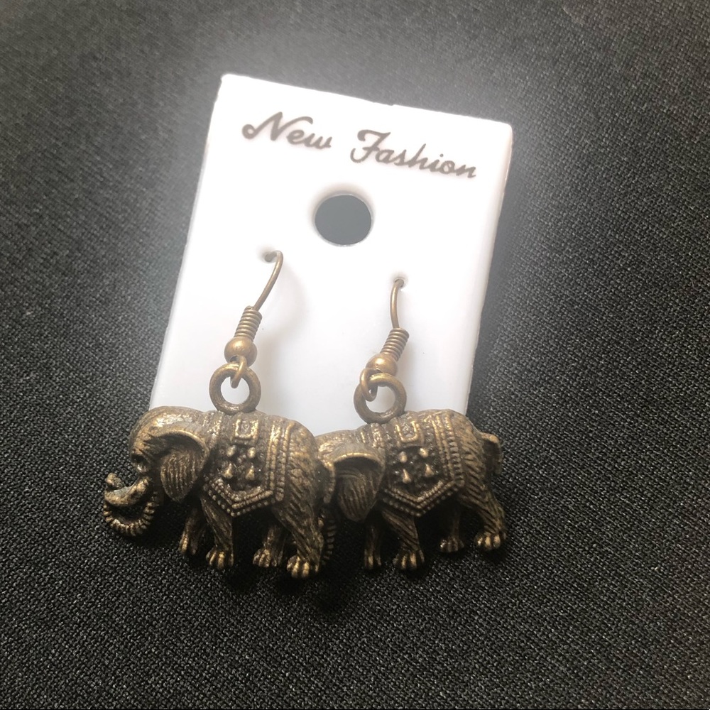 Bronze Elephant Earrings